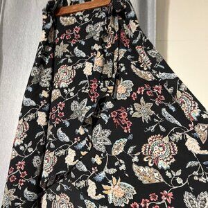 High low black and multi color skirt